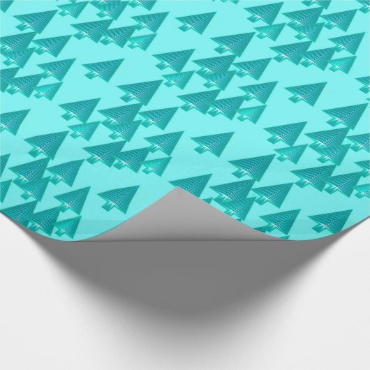 Moderne kerstbomen met metaal - turkooizen cadeaupapier (Hoek)