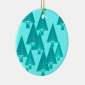 Moderne kerstbomen met metaal - turkooizen keramisch ornament (Rechts)
