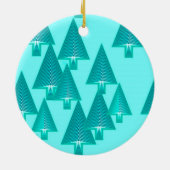 Moderne kerstbomen met metaal - turkooizen keramisch ornament (Achterkant)