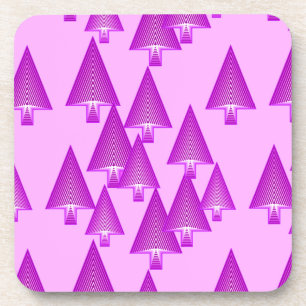 Moderne kerstbomen met metaal - violet bier onderzetter