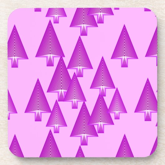 Moderne kerstbomen met metaal - violet bier onderzetter (Voorkant)