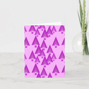 Moderne kerstbomen met metaal - violet feestdagen kaart