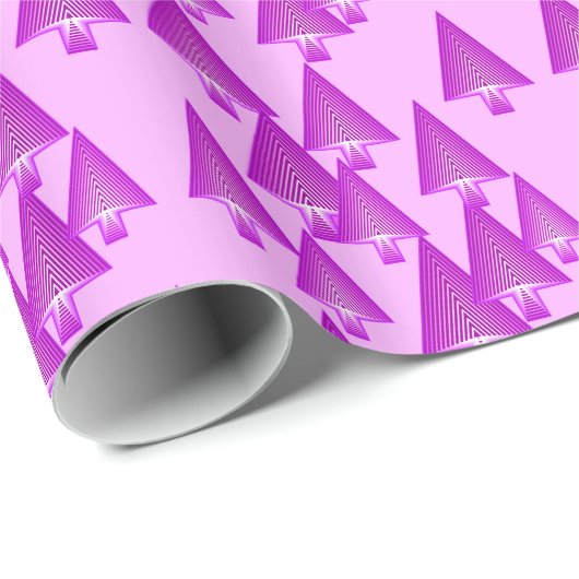 Moderne kerstbomen met metaal - violet paars cadeaupapier (Rol Hoek)