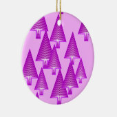 Moderne kerstbomen met metaal - violet paars keramisch ornament (Rechts)