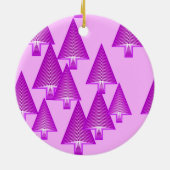 Moderne kerstbomen met metaal - violet paars keramisch ornament (Achterkant)