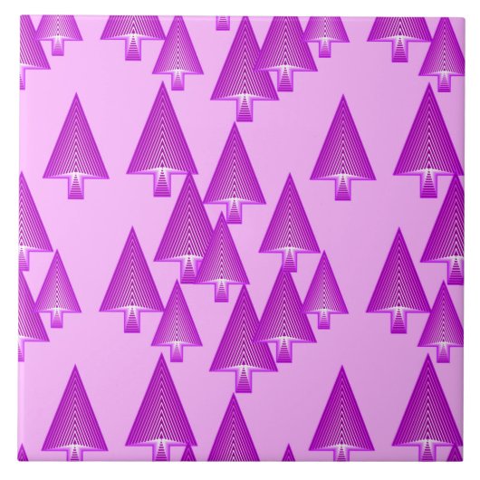 Moderne kerstbomen met metaal - violet tegeltje (Voorkant)