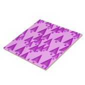 Moderne kerstbomen met metaal - violet tegeltje (Zijkant)