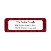 Moderne kerstbomen met seizoensgroeten rood etiket (Voorkant)