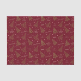 Moderne kerstbomen met seizoensgroeten rood tissuepapier