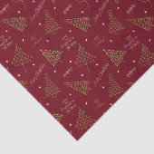 Moderne kerstbomen met seizoensgroeten rood tissuepapier (Detail)