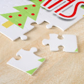 moderne kerstbomen midden eeuw legpuzzel (Zijkant)