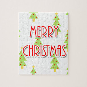 moderne kerstbomen midden eeuw legpuzzel