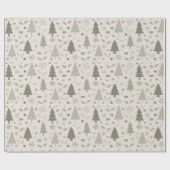 Moderne kerstbomen neutraal cadeaupapier (Vlak)