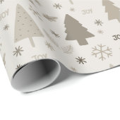 Moderne kerstbomen neutraal cadeaupapier (Rol Hoek)