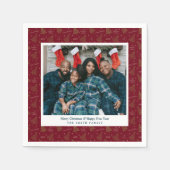 Moderne kerstbomen Nieuwjaar Foto's en groeten Servet (Voorkant)