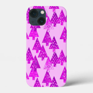Moderne kerstbomen, orchidee en violet Case-Mate iPhone case