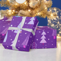 Moderne kerstbomen Paars roze blauw patroon