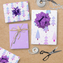 Moderne kerstbomen Paars roze patroon