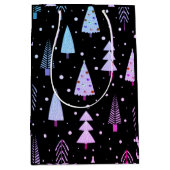 Moderne kerstbomen Paars roze zwart Medium Cadeauzakje (Voorkant)