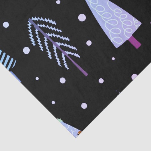 Moderne kerstbomen Paars roze zwart Tissuepapier (Detail)