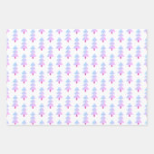 Moderne kerstbomen Paars roze zwarte patroon Inpakpapier Vel (Voorkant 3)