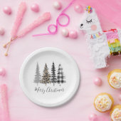 Moderne kerstbomen papieren bordje (Feest)