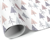Moderne kerstbomen pasta-Roos Cadeaupapier (Rol Hoek)