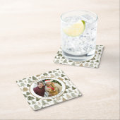 Moderne kerstbomen patroon Familiefoto Kartonnen Onderzetters (Insitu)