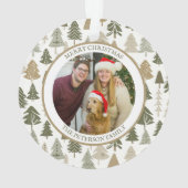 Moderne kerstbomen patroon Familiefoto Ornament (achterkant)
