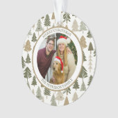 Moderne kerstbomen patroon Familiefoto Ornament (voorkant)