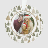 Moderne kerstbomen patroon Familiefoto Ornament (voorkant)