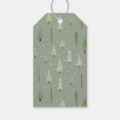 Moderne Kerstbomen Patroon Salie Groen Cadeaulabel