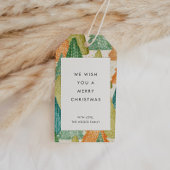 Moderne Kerstbomen Patroon Vakantie Cadeaulabel