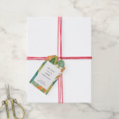 Moderne Kerstbomen Patroon Vakantie Cadeaulabel (Met Touw)