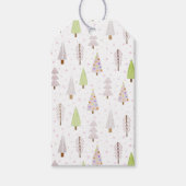 Moderne kerstbomen Pattern Pink Mauve Cadeaulabel (Voorkant)