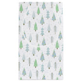 Moderne kerstbomen PRETTIGE FEESTDAGEN Script Blue Klein Cadeauzakje (Achterkant)