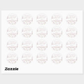 Moderne kerstbomen PRETTIGE FEESTDAGEN Script roze Ronde Sticker (Vel)