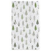 Moderne kerstbomen redden olijfgroen en wit klein cadeauzakje (Achterkant)