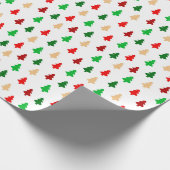 Moderne kerstbomen - rood groen en goud cadeaupapier (Hoek)