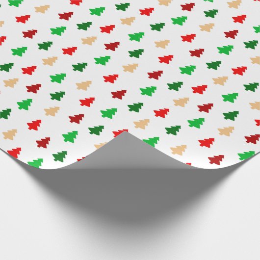 Moderne kerstbomen - rood groen en goud cadeaupapier (Hoek)