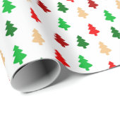 Moderne kerstbomen - rood groen en goud cadeaupapier (Rol Hoek)