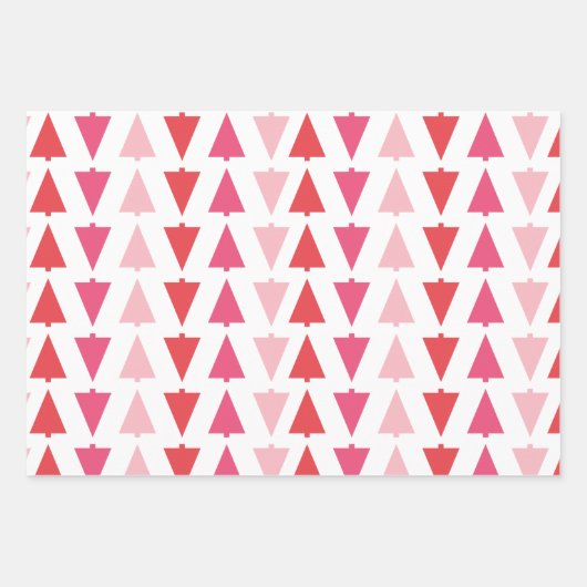 Moderne kerstbomen roze feestdagen inpakpapier vel (Voorkant 2)