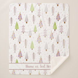 Moderne Kerstbomen Roze Mauve Naam Sherpa Deken