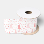Moderne Kerstbomen Roze Satijnen Lint (Spoel)