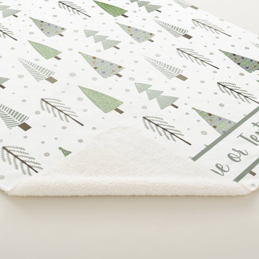 Moderne kerstbomen Sage Green Aangepast Sherpa Deken (3/4)