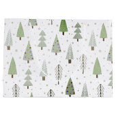 Moderne kerstbomen Sage Green Abstract Pattern Groot Cadeauzakje (Achterkant)