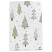 Moderne kerstbomen Sage Green Abstract Pattern Medium Cadeauzakje (Voorkant)