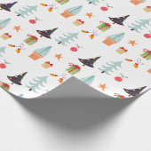 Moderne Kerstbomen Sage Groen Patroon Cadeaupapier (Hoek)
