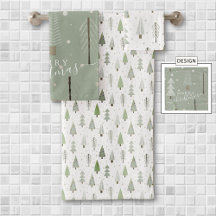 Moderne kerstbomen Sage Olive Green Pattern