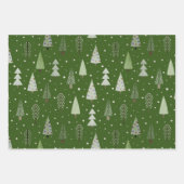 Moderne kerstbomen Sage Olive Green Pattern Inpakpapier Vel (Voorkant)